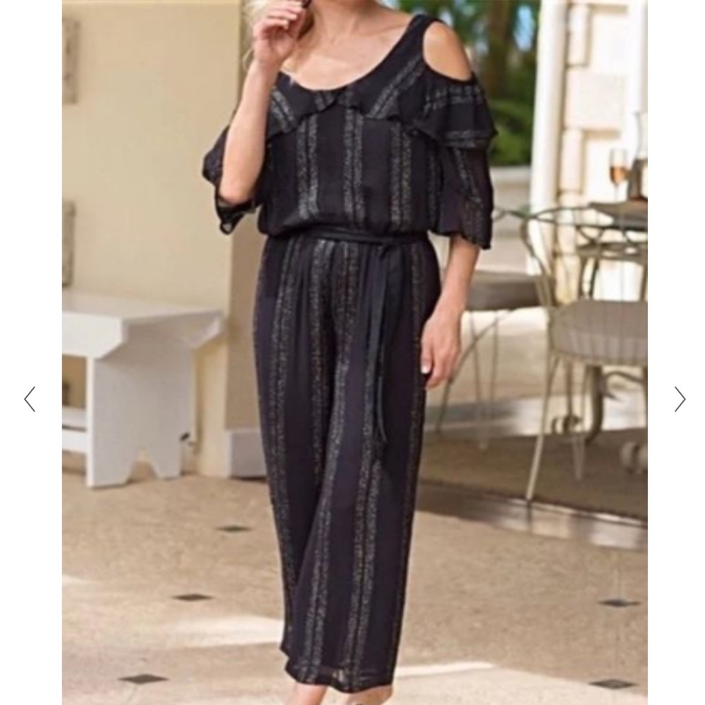 Soft Surroundings Avedon Jumpsuit Cropped Wide Leg Jumpsuit Size XS